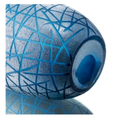 11”H X 9” BLUE GLASS CRISS CROSS VASE -Cheap CERAMIC Shop 11h x 9 blue glass criss cross vase 2