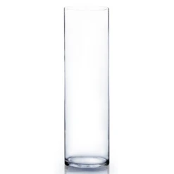 20"H X 6" CLEAR GLASS CYLINDER VASE