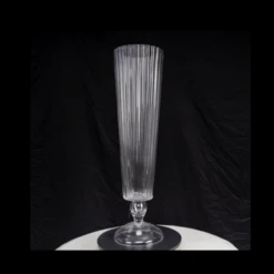 25.5” X 6.5” GLASS FLUTED BESPOKE LIKE TRUMPET VASE