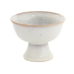 4.25"H X 6" OFF-WHITE CERAMIC JULIAN COMPOTE