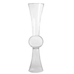 45.25”H X 10.75” EXTRA LARGE GLASS DOUBLE/REVERSIBLE TRUMPET VASE