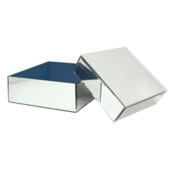 5"H X 14" X 14" GLASS MIRROR VASE