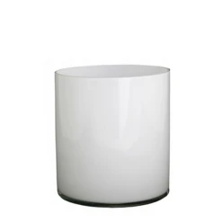 5"H X 5" WHITE GLASS CYLINDER VASE
