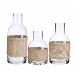 6.5” X 4” BOHO STYLE BURLAP WICKER BUD VASE -Cheap CERAMIC Shop 65 x 4 boho style burlap wicker bud vase 7