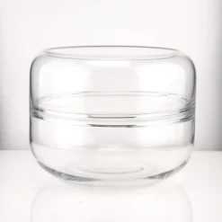 6.75”H X 8.75” D RING GLASS VASE