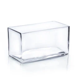 6"H X 10"L X 4"W CLEAR GLASS LOW RECTANGLE