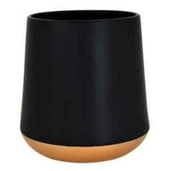 6”H X 5.5” MATTE BLACK TAPERED CERAMIC CYLINDER (BOTTOM 7.5”)