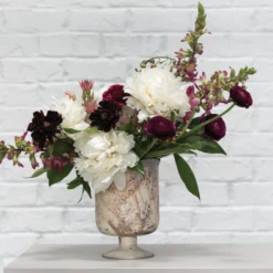 7.5” X 5.25” WHITE MARBLE GLASS CHELSEA VASE -Cheap CERAMIC Shop 75 x 525 white marble glass chelsea vase 3