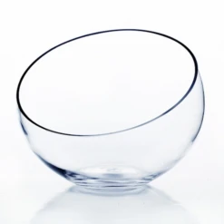 9.5" X 12"D CLEAR POD VASE, SLANTED OPENING