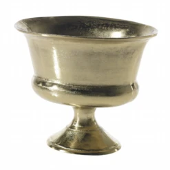 10.5”H X 12.75” X 9.25” GOLD PRESTIGE METAL URN (AD)