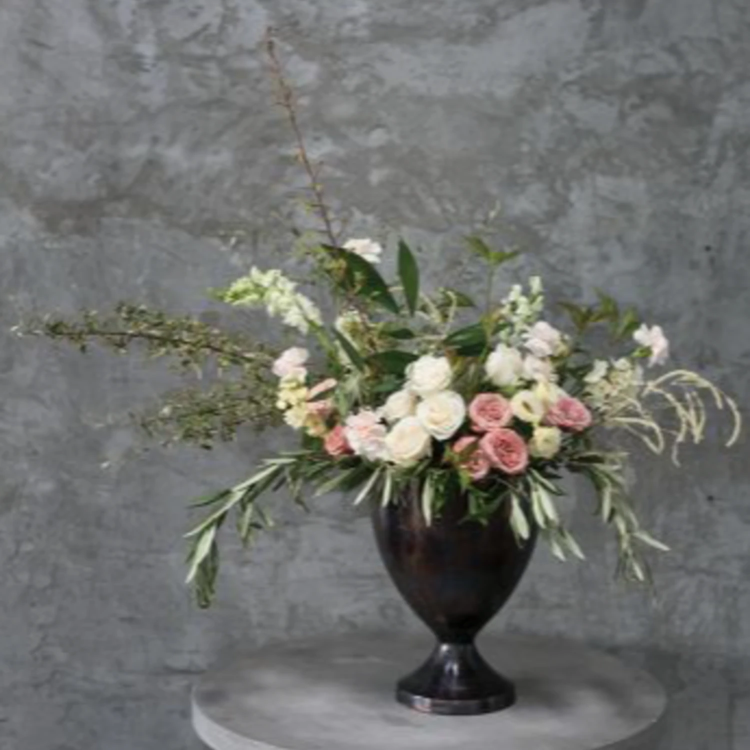 12.5”H X 9.75” BURNT SILVER ARSENAL METAL URN (AD) 4 12.5”H X 9.75” BURNT SILVER ARSENAL METAL URN (AD) - Image 3