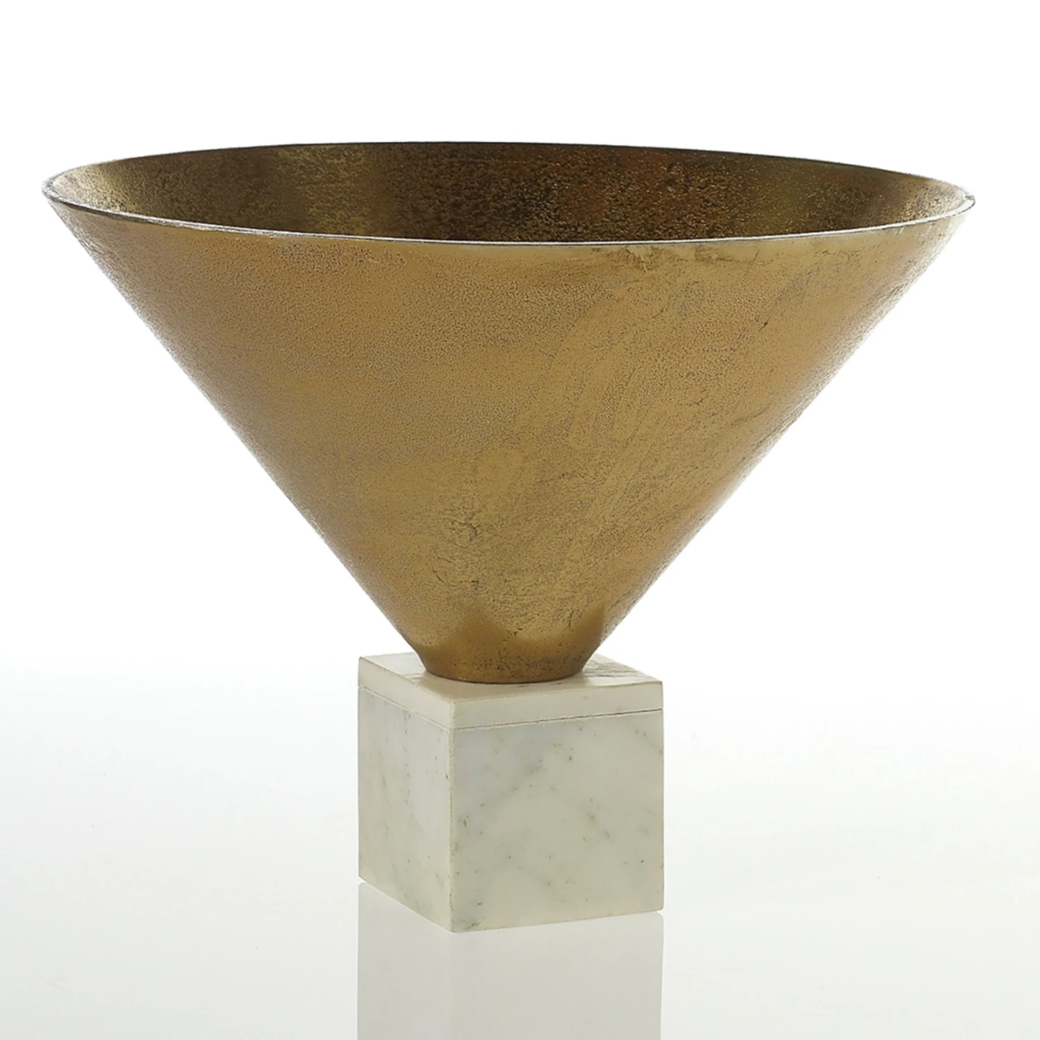 12.5”H X16’'D GOLD W/ MARBLE EMPRESS VASE(AD) 3 12.5”H X16’'D GOLD W/ MARBLE EMPRESS VASE(AD)