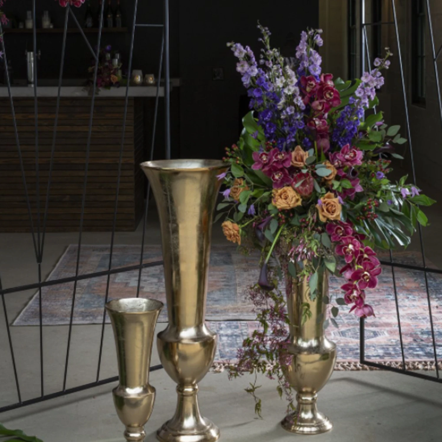 21”H X 8” CHAMPAGNE RIELA VASE (AD) 4 21”H X 8” CHAMPAGNE RIELA VASE (AD) - Image 2