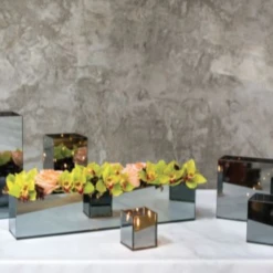 5”H X 23.5” X 4”W LOW RECTANCLE MYRIAD CANDLEHOLDER/VASE -Cheap CERAMIC Shop accent decor 5h x 235 x 4w low rectancle myriad ca 2