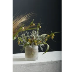 6” X 6” WHITE FROSTED GLASS KYRENIA VASE -Cheap CERAMIC Shop accent decor 6 x 6 white frosted glass kyrenia vas 3