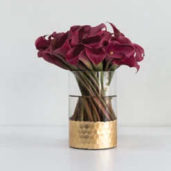 8”H X 3.75” GLASS WITH GOLD BOTTOM ELSA VASE -Cheap CERAMIC Shop accent decor 8h x 375 glass with gold bottom elsa 1