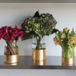 8”H X 3.75” GLASS WITH GOLD BOTTOM ELSA VASE -Cheap CERAMIC Shop accent decor 8h x 375 glass with gold bottom elsa 2