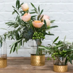 8”H X 3.75” GLASS WITH GOLD BOTTOM ELSA VASE -Cheap CERAMIC Shop accent decor 8h x 375 glass with gold bottom elsa 6