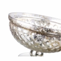 H:6.5" D:10 MERCURY SILVER GLASS LOW PEDESTAL COMPOTE -Cheap CERAMIC Shop h65 d10 mercury silver glass low pedestal compote 2